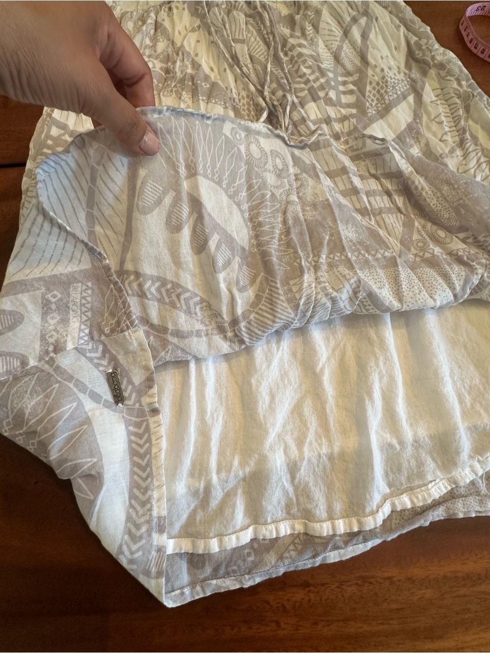 Billabong Light Gray Printed Strappy Slip Summer Dress Beach Cover up - Picture 5 of 7